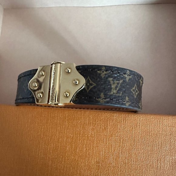 Louis Vuitton Monogram Leather Sprit Bracelet 17 cm - Picture 1 of 7